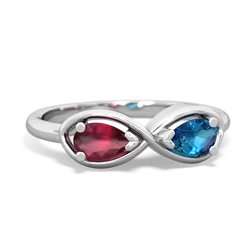 Ruby Infinity 14K White Gold ring R5050