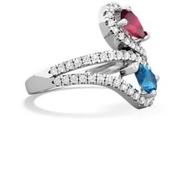 Ruby Diamond Dazzler 14K White Gold ring R3000