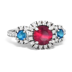 Ruby Regal Halo 14K White Gold ring R5350