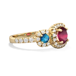 Ruby Regal Halo 14K Yellow Gold ring R5350