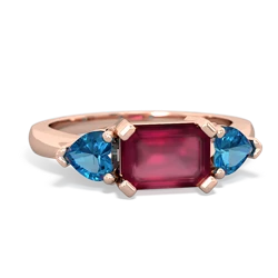 Ruby Three Stone 14K Rose Gold ring R5235