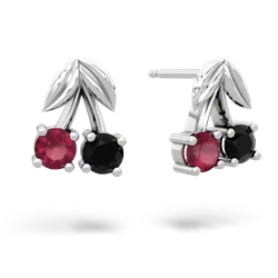 Ruby Sweet Cherries 14K White Gold earrings E7001