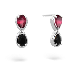 Ruby Infinity 14K White Gold earrings E5050