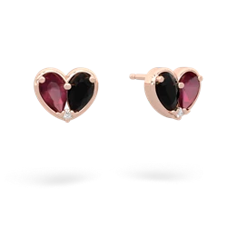 Ruby 'Our Heart' 14K Rose Gold earrings E5072