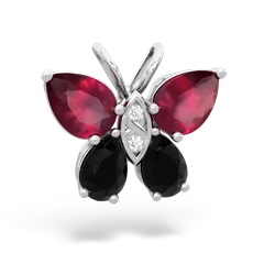 Ruby Butterfly 14K White Gold pendant P2215