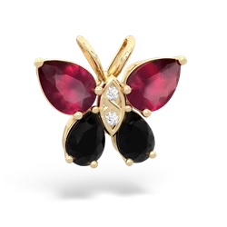 Ruby Butterfly 14K Yellow Gold pendant P2215