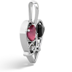 Ruby Celtic Trinity Heart 14K White Gold pendant P5331