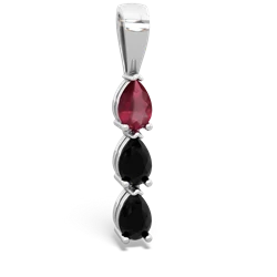 Ruby Dew Drops 14K White Gold pendant P2251