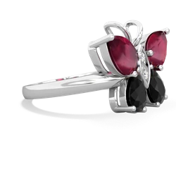 Ruby Butterfly 14K White Gold ring R2215