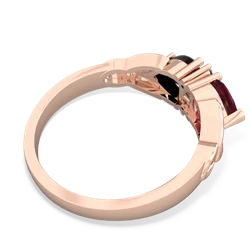 Ruby Celtic Knot Double Heart 14K Rose Gold ring R5040