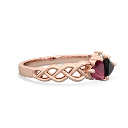 Ruby Heart To Heart Braid 14K Rose Gold ring R5870