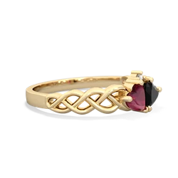 Ruby Heart To Heart Braid 14K Yellow Gold ring R5870