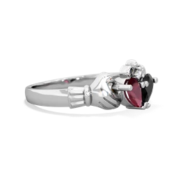 Ruby 'Our Heart' Claddagh 14K White Gold ring R2388