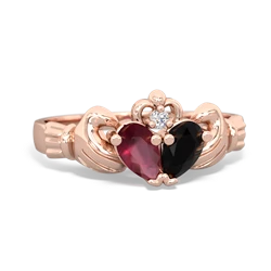 Ruby 'Our Heart' Claddagh 14K Rose Gold ring R2388