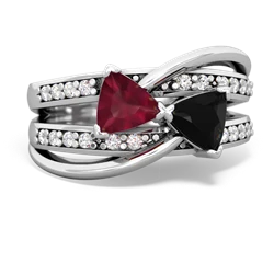 Ruby Bowtie 14K White Gold ring R2360