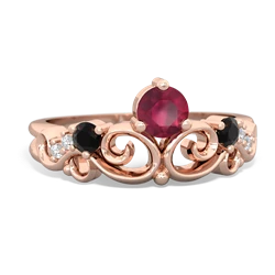 Ruby Crown Keepsake 14K Rose Gold ring R5740