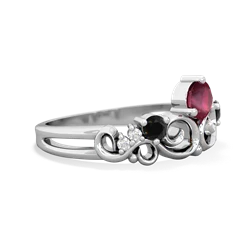 Ruby Crown Keepsake 14K White Gold ring R5740