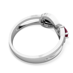 Ruby Diamond Infinity 14K White Gold ring R5390