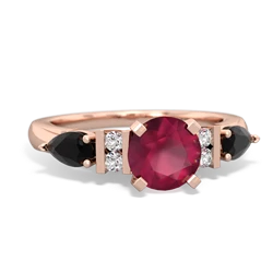 Ruby 6Mm Round Eternal Embrace Engagement 14K Rose Gold ring R2005