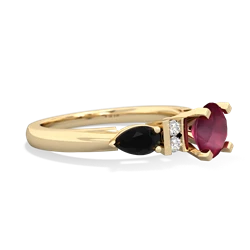 Ruby 6Mm Round Eternal Embrace Engagement 14K Yellow Gold ring R2005