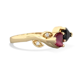Ruby Floral Elegance 14K Yellow Gold ring R5790