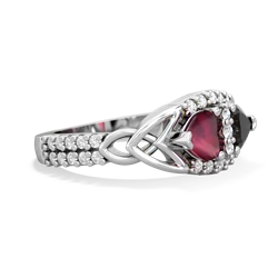 Ruby Sparkling Celtic Knot 14K White Gold ring R2645