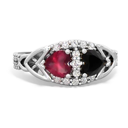 Ruby Sparkling Celtic Knot 14K White Gold ring R2645