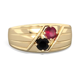 Ruby Men's Streamline 14K Yellow Gold ring R0460