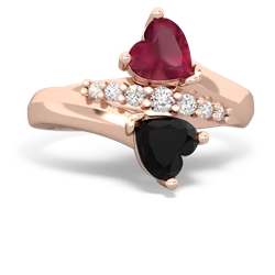 Ruby Heart To Heart 14K Rose Gold ring R2064