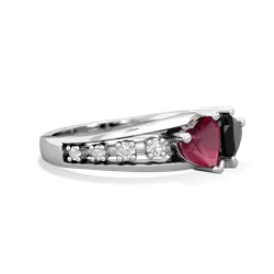 Ruby Heart To Heart 14K White Gold ring R3342