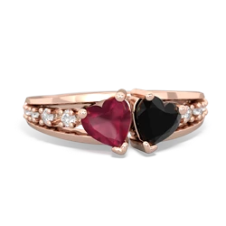 Ruby Heart To Heart 14K Rose Gold ring R3342