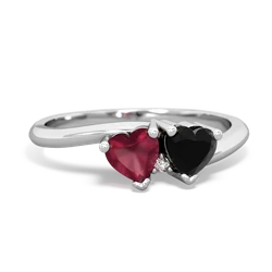 Ruby Sweethearts 14K White Gold ring R5260