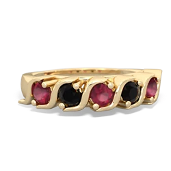 Ruby Anniversary Band 14K Yellow Gold ring R2089