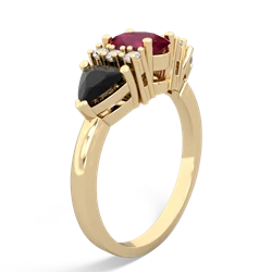 Ruby Antique Style Three Stone 14K Yellow Gold ring R2186