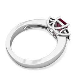 Ruby Three Stone Trellis 14K White Gold ring R4015