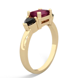 Ruby Three Stone 14K Yellow Gold ring R5235