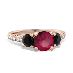 Ruby Pave Trellis 14K Rose Gold ring R5500