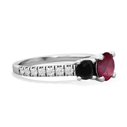 Ruby Pave Trellis 14K White Gold ring R5500