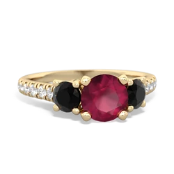 Ruby Pave Trellis 14K Yellow Gold ring R5500