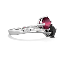 Ruby Channel Set Two Stone 14K White Gold ring R5303