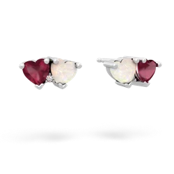 Ruby Sweethearts 14K White Gold earrings E5260
