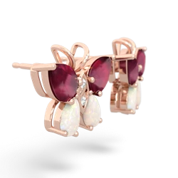 Ruby Butterfly 14K Rose Gold earrings E2215