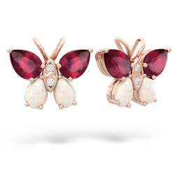 Ruby Butterfly 14K Rose Gold earrings E2215