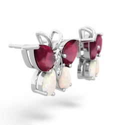 Ruby Butterfly 14K White Gold earrings E2215