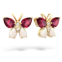 Ruby Butterfly 14K Yellow Gold earrings E2215