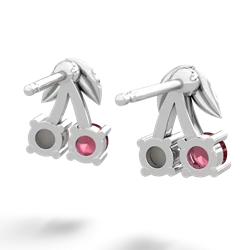 Ruby Sweet Cherries 14K White Gold earrings E7001