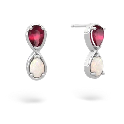 Ruby Infinity 14K White Gold earrings E5050