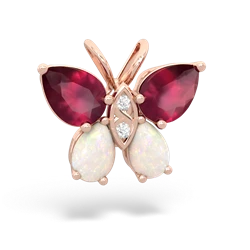 Ruby Butterfly 14K Rose Gold pendant P2215