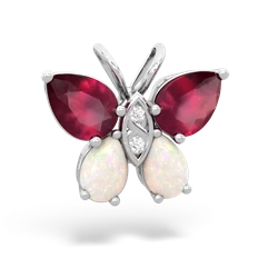 Ruby Butterfly 14K White Gold pendant P2215