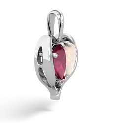 Ruby Two Become One 14K White Gold pendant P5330